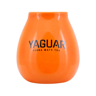 Tykwa Ceramiczna pomarańczowa z logo Yaguar - 350 ml