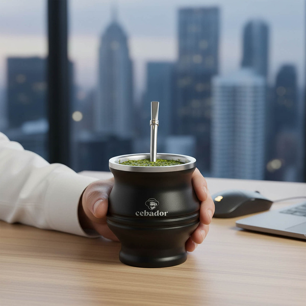 TermoColador – naczynko termiczne do yerba mate – 190 ml (czarne)