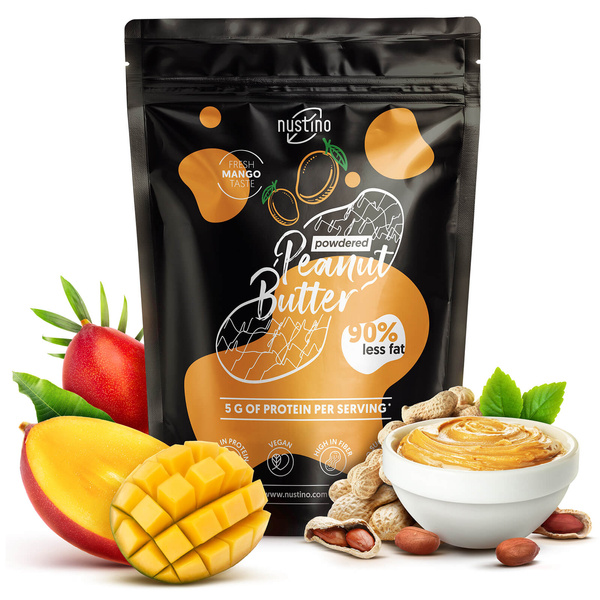 Nustino – Masło Orzechowe w Proszku – Mango (bez dodatku cukru) 400 g