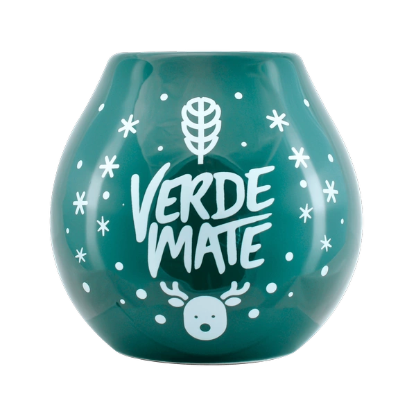 Tykwa Ceramiczna z logo Verde Mate - Winter Time 350 ml