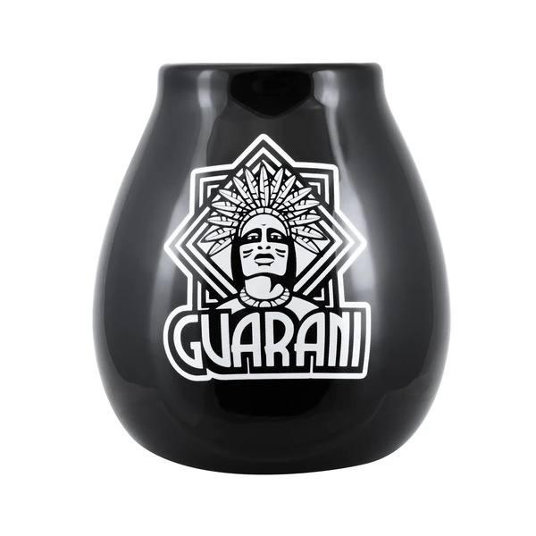 Tykwa Ceramiczna czarna z logo Guarani - 350 ml