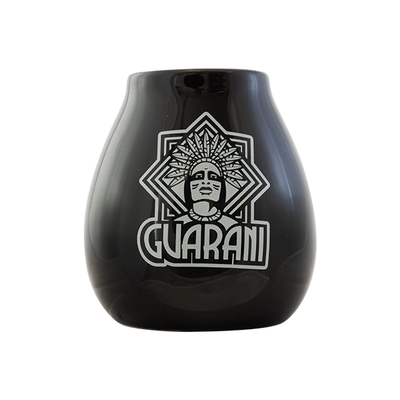 (II. kategoria) Tykwa Ceramiczna czarna z logo Guarani - 350ml