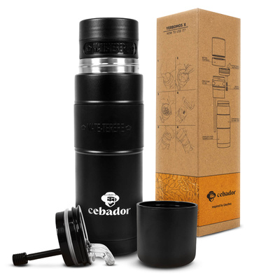 Yerbomos XL ALL IN ONE - 750 ml - Matero, termos i bombilla w jednym (czarny)