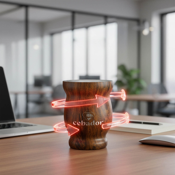 TermoMate Cebador – naczynko termiczne do yerba mate – 190 ml (kolor drewno)