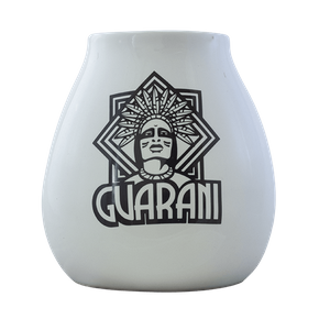(II. kategoria) Tykwa Ceramiczna biała z logo Guarani - 350ml