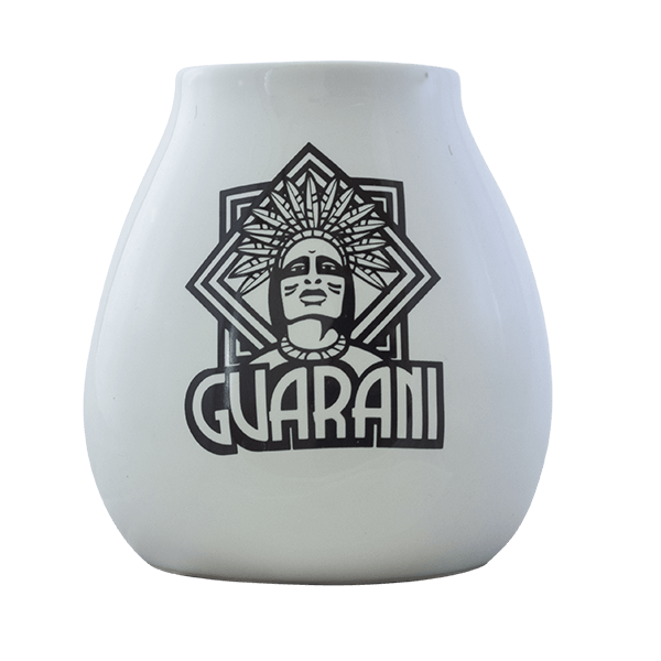 (II. kategoria) Tykwa Ceramiczna biała z logo Guarani - 350ml
