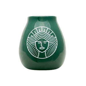 Tykwa Ceramiczna zielona z logo Pachamama - 350 ml